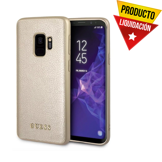 Funda Case Tipo Piel Guess Beige Para Samsung S9