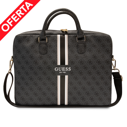 Bolso/Portafolio Guess Diseño 4G y Printed Stripes Color Negro