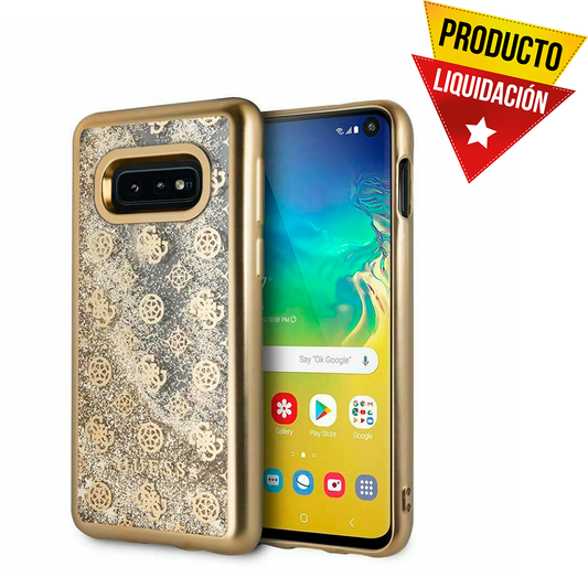 Funda Case Guess Brillo Líquido 4G Peony PC/TPU Dorado Samsung S10