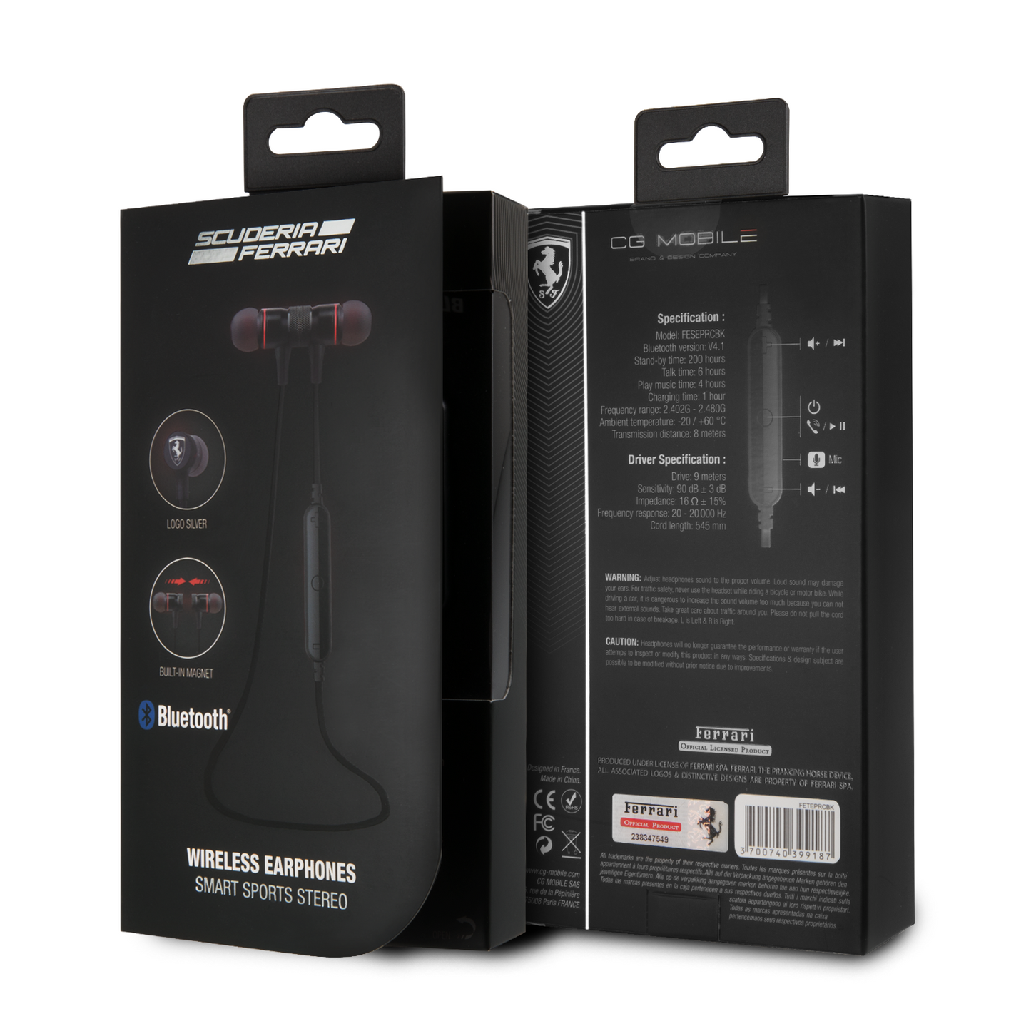 Audifonos Bluetooth Ferrari Negros Original - ForwardContigo