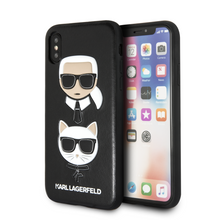 Cargar imagen en el visor de la galería, Case Funda Karl Lagerfeld y Choupette negra iPhoneX - ForwardContigo