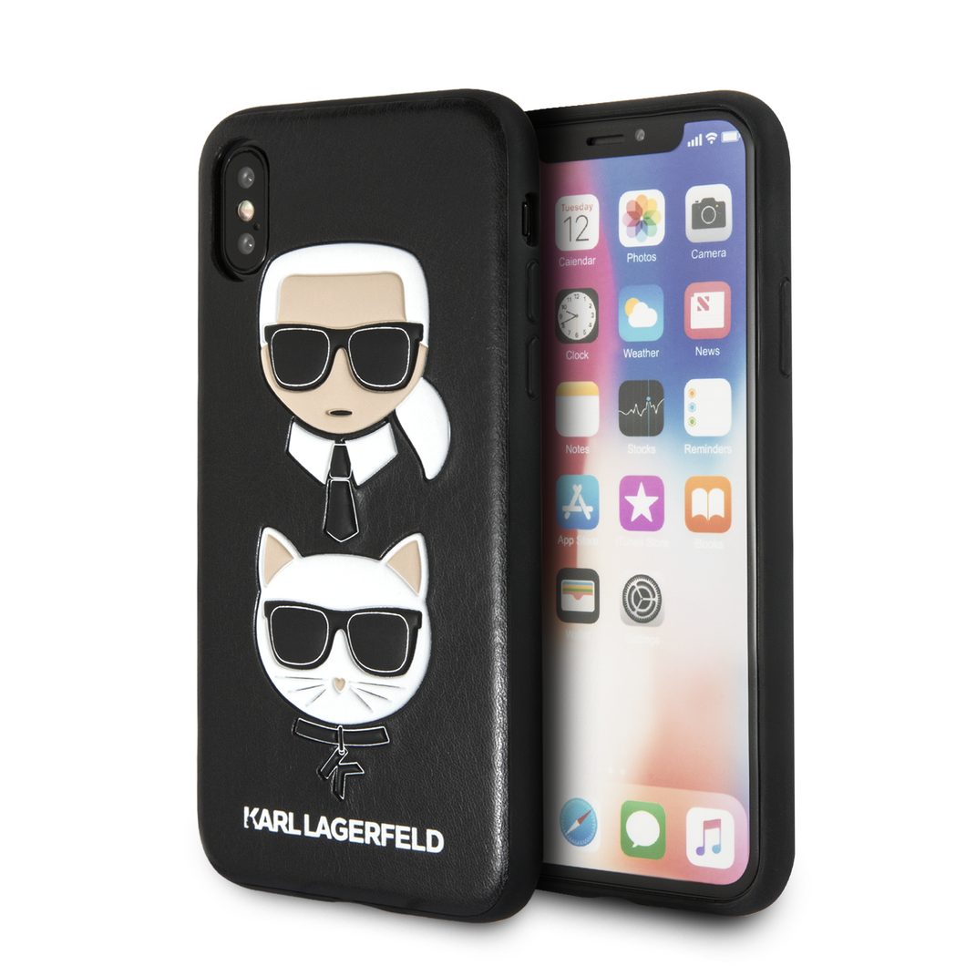 Case Funda Karl Lagerfeld y Choupette negra iPhoneX - ForwardContigo