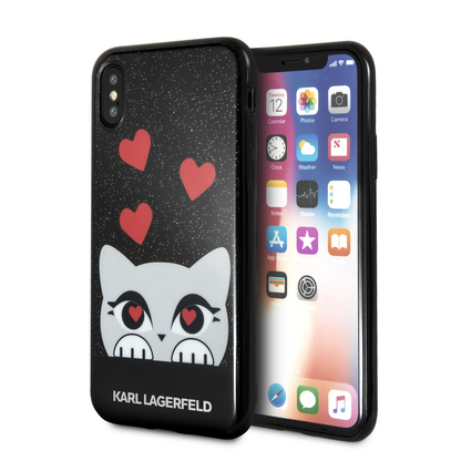 Case Funda Karl Lagerfeld Choupette Valentin Negro iPhoneX - ForwardContigo
