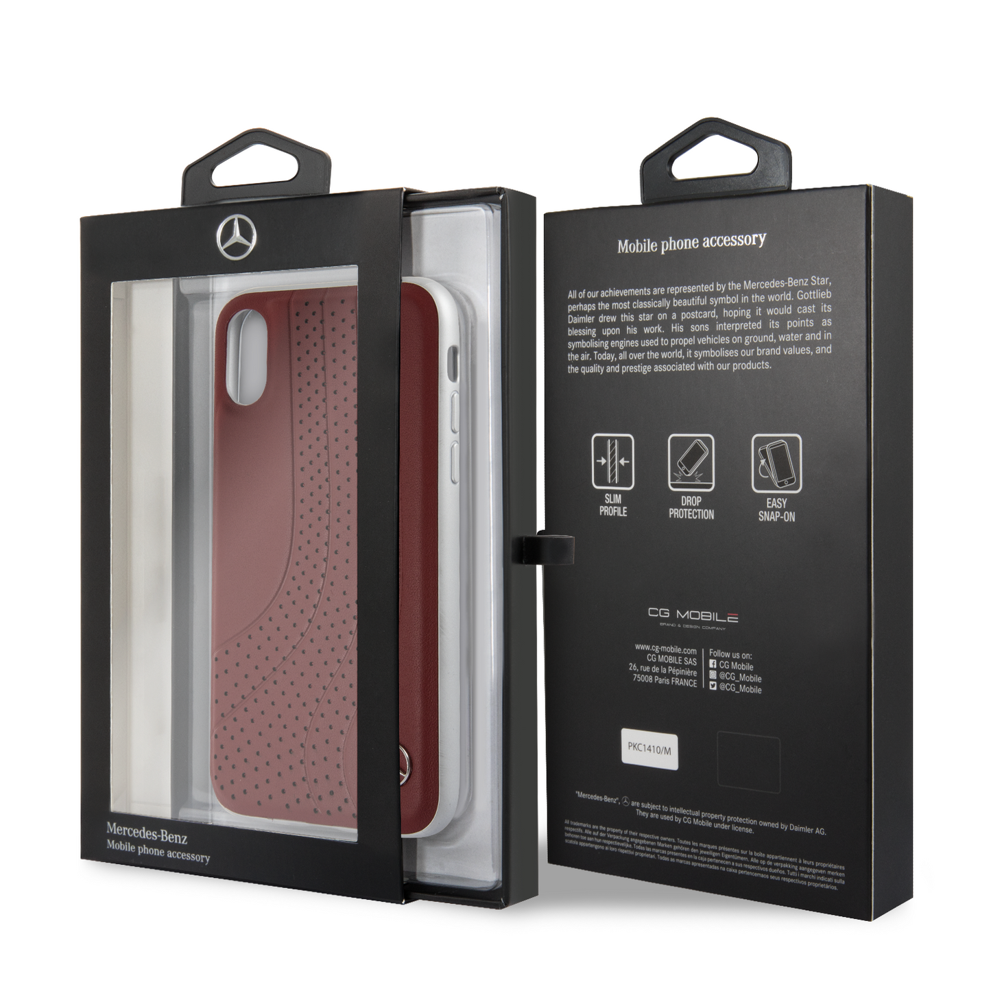 Funda Case Mercedes Benz Arcos Piel Roja iPhone X/xs - ForwardContigo