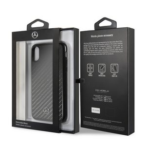 Case/Funda Mercedes Benz de Fibra Carbono iPhone X/xs + Cristal Protector GRATIS