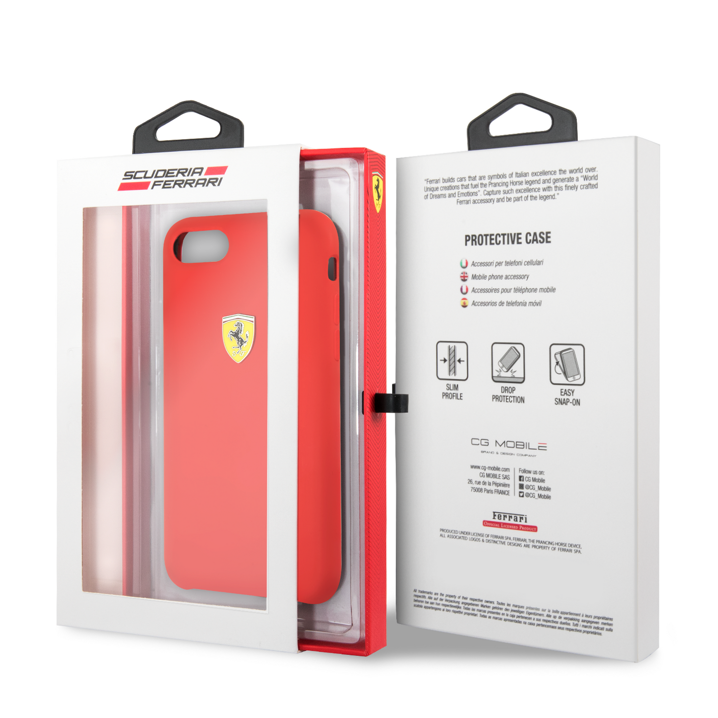 Case Funda Silicon Roja Ferrari Ip 6,7,8 y SE - ForwardContigo