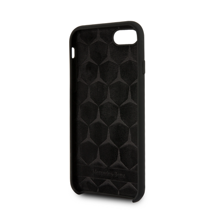 Case/Funda Mercedes Benz de Silicon Color Negro iPhone SE 2022, 6, 7 y 8 + Cristal Protector GRATIS