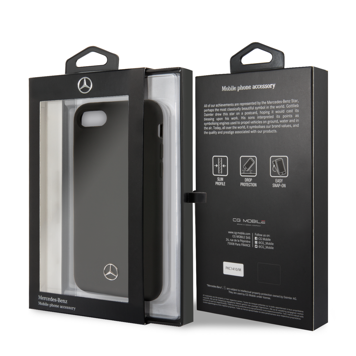 Case Funda Mercedes Benz silicon negra iPhone 6, 7, 8 y SE - ForwardContigo