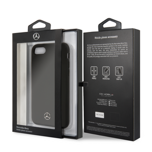 Case/Funda Mercedes Benz de Silicon Color Negro iPhone SE 2022, 6, 7 y 8 + Cristal Protector GRATIS