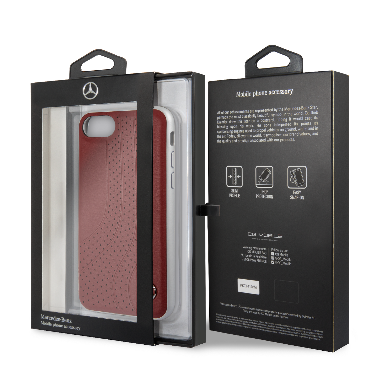 Funda Case Mercedes Benz Arcos Piel Roja Ip 6,7,8 y SE - ForwardContigo