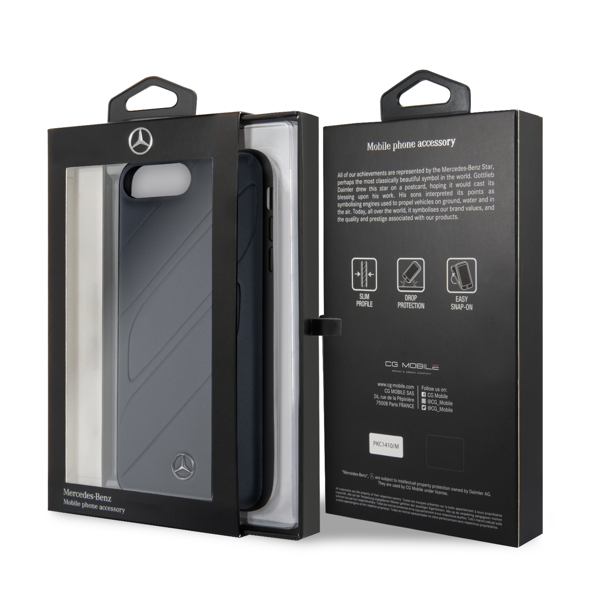 Funda Mercedes Benz negra Grecas iPhone 6,7,8 Plus