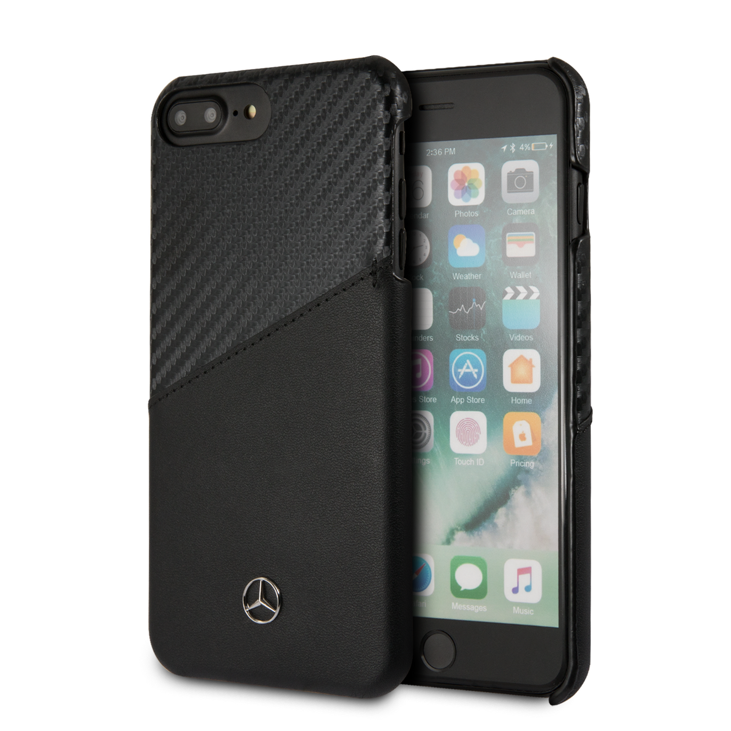 Case Funda  Mercedes Benz piel y carbono iPhone 6, 7 y 8 Plus - ForwardContigo