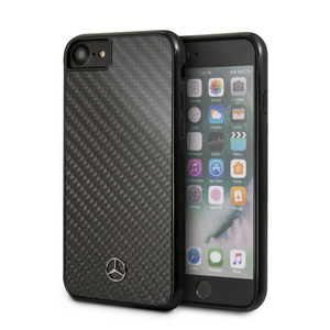 Case/Funda Mercedes Benz Fibra de Carbono Color Negro iPhone SE 2022, 6, 7 y 8 + Cristal Protector GRATIS