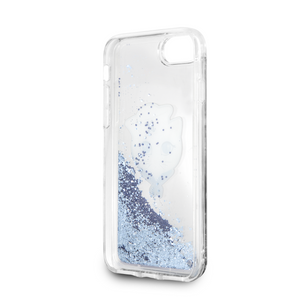 Case/Funda Karl Lagerfeld & Choupete de Glitter Color Azul iPhone SE 2022, 6, 7 y 8 + Cristal Protector GRATIS