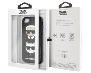 Case/Funda Karl Lagerfeld & Choupette Color Negro iPhone SE 2022, 6, 7 y 8 + Cristal Protector GRATIS