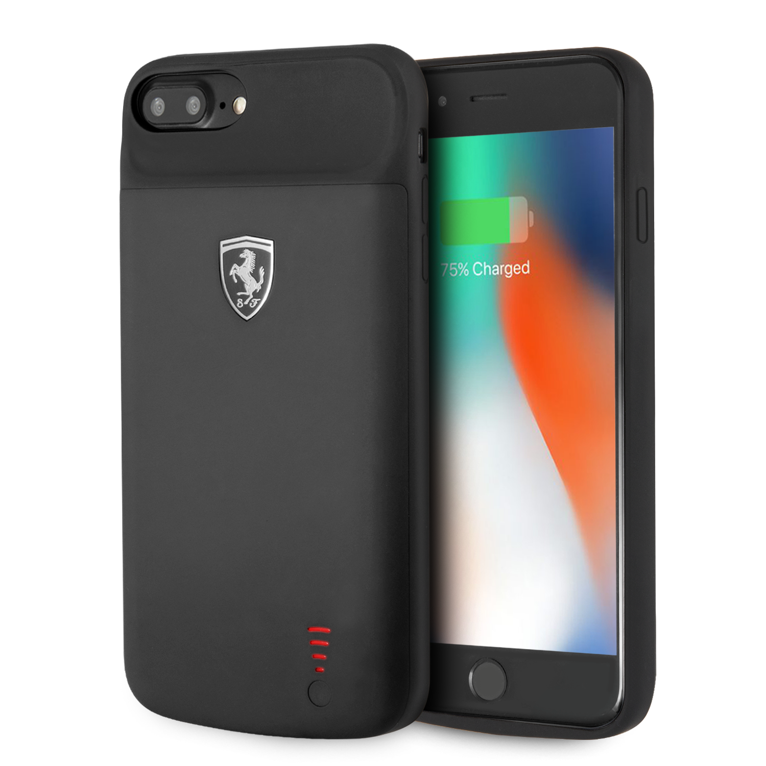 Power Case Ferrari Negra 2800mha iPhone 8 Plus - ForwardContigo