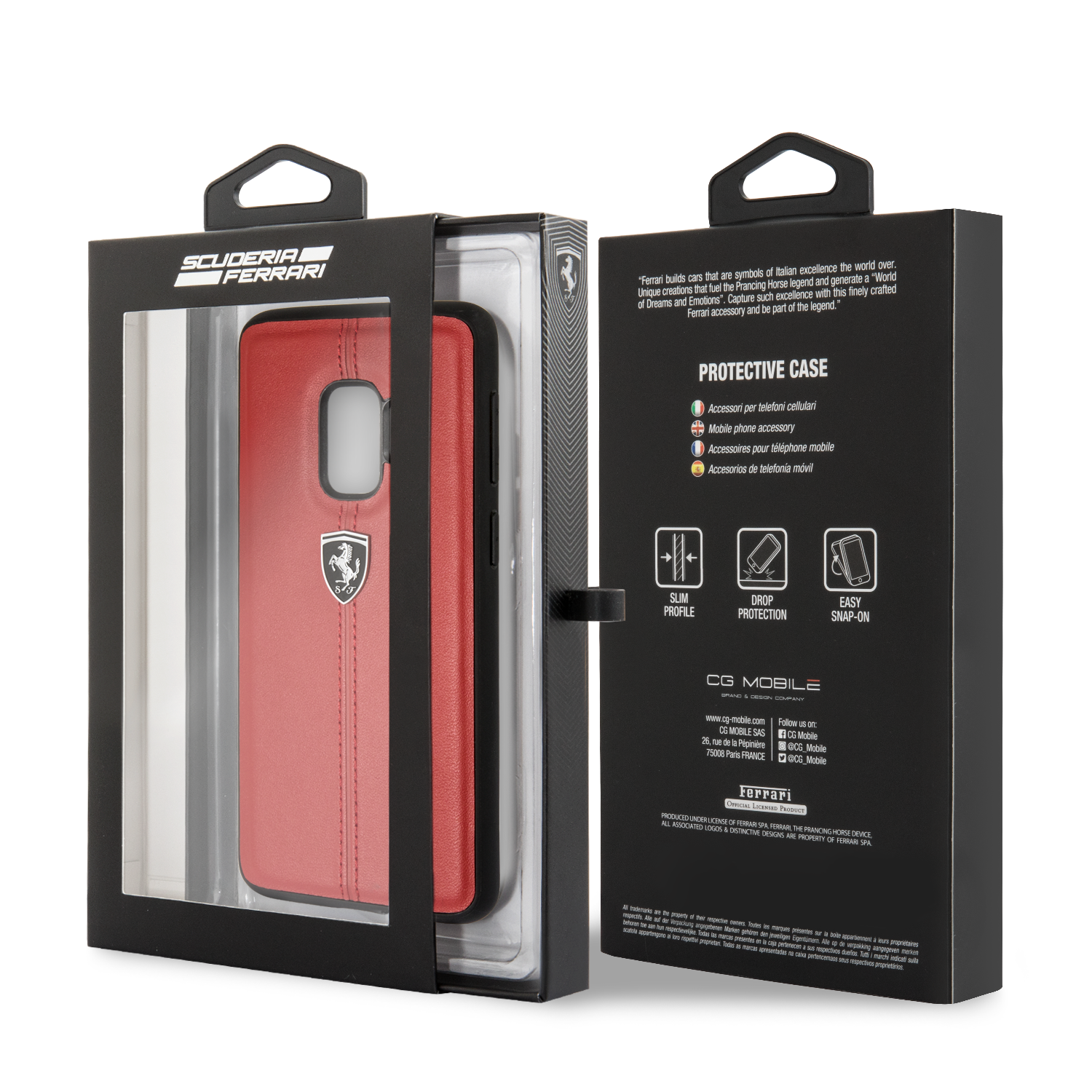 Funda Case De Cuero Ferrari Raya Rojo Para Galaxy S9 - ForwardContigo