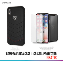 Cargar imagen en el visor de la galería, Case Funda Ferrari piel Negra flechas iPhone XR