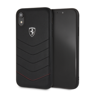Case Funda Ferrari piel Negra flechas iPhone XR