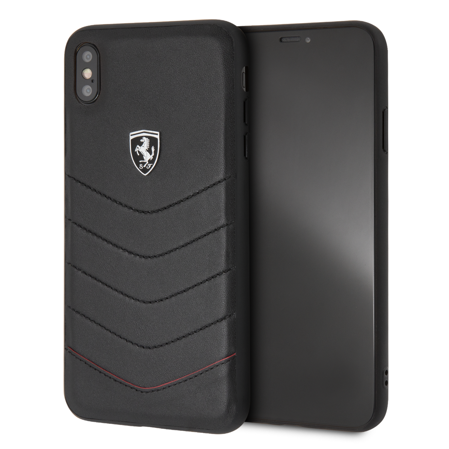 Funda Case Ferrari Piel Negra Flechas  iPhone Xs Max - ForwardContigo