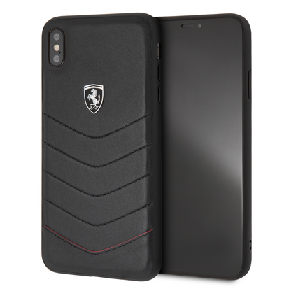 Funda Case Ferrari Piel Negra Flechas  iPhone Xs Max - ForwardContigo