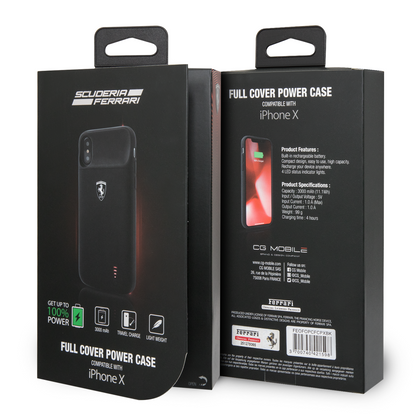 Power Funda Case Ferrari Negra 3600 mAh iPhone X