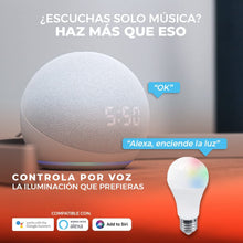 Cargar imagen en el visor de la galería, Foco LED Inteligente A19 WiFi 8 W, Luz RGB + Blanca, Base E27, Atenuable