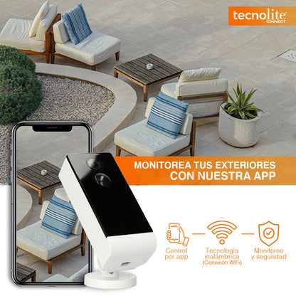 Cámara de Monitoreo Inteligente WiFi Exteriores, Altavoz y Micrófono, Visión Nocturna