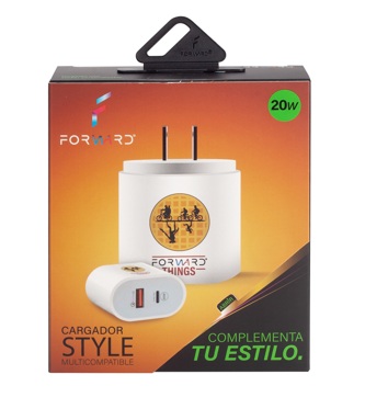 Cargador Multicompatible Forward de 20W Diseño de Stickers para Caballero