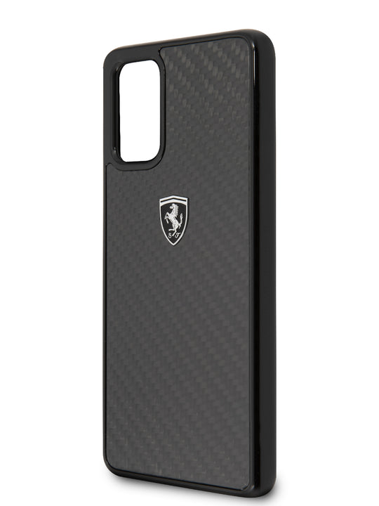 Case Funda  Ferrari Fibra de Carbono Original Negra Samsung Galaxy S20 Plus