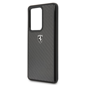 Case Funda Ferrari Fibra de Carbono Original Negra  Samsung Galaxy S20 Ultra - ForwardContigo
