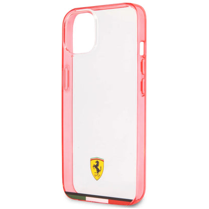 Case/ Ferrari Transparente Italia con Contorno Rojo iPhone 13 Pro Max