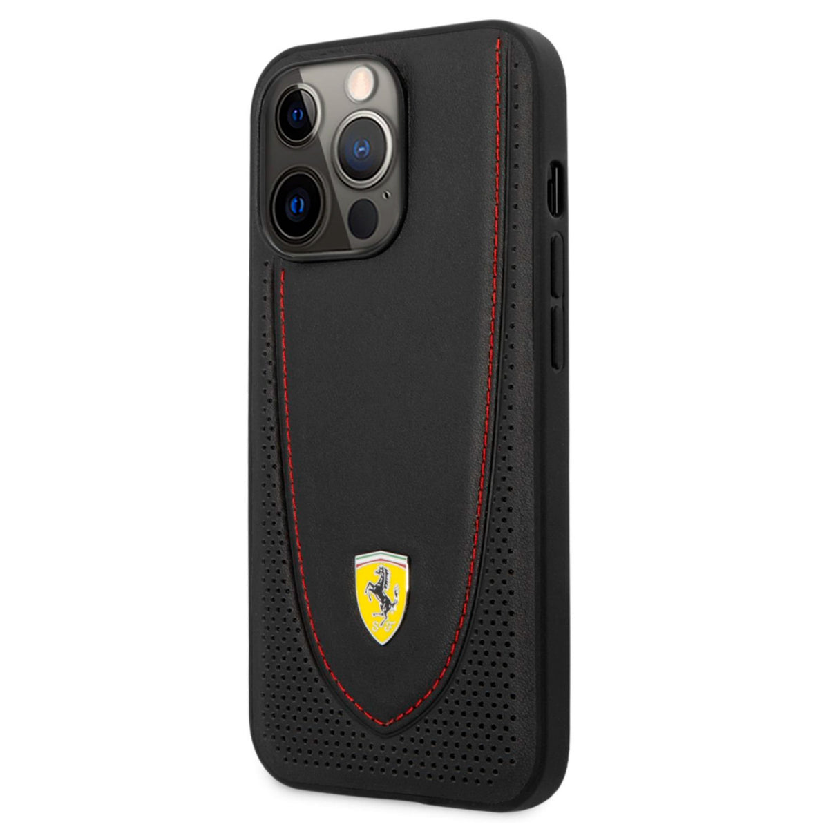 Case/Funda Ferrari de Piel con Costura Roja iPhone 13 Pro Max