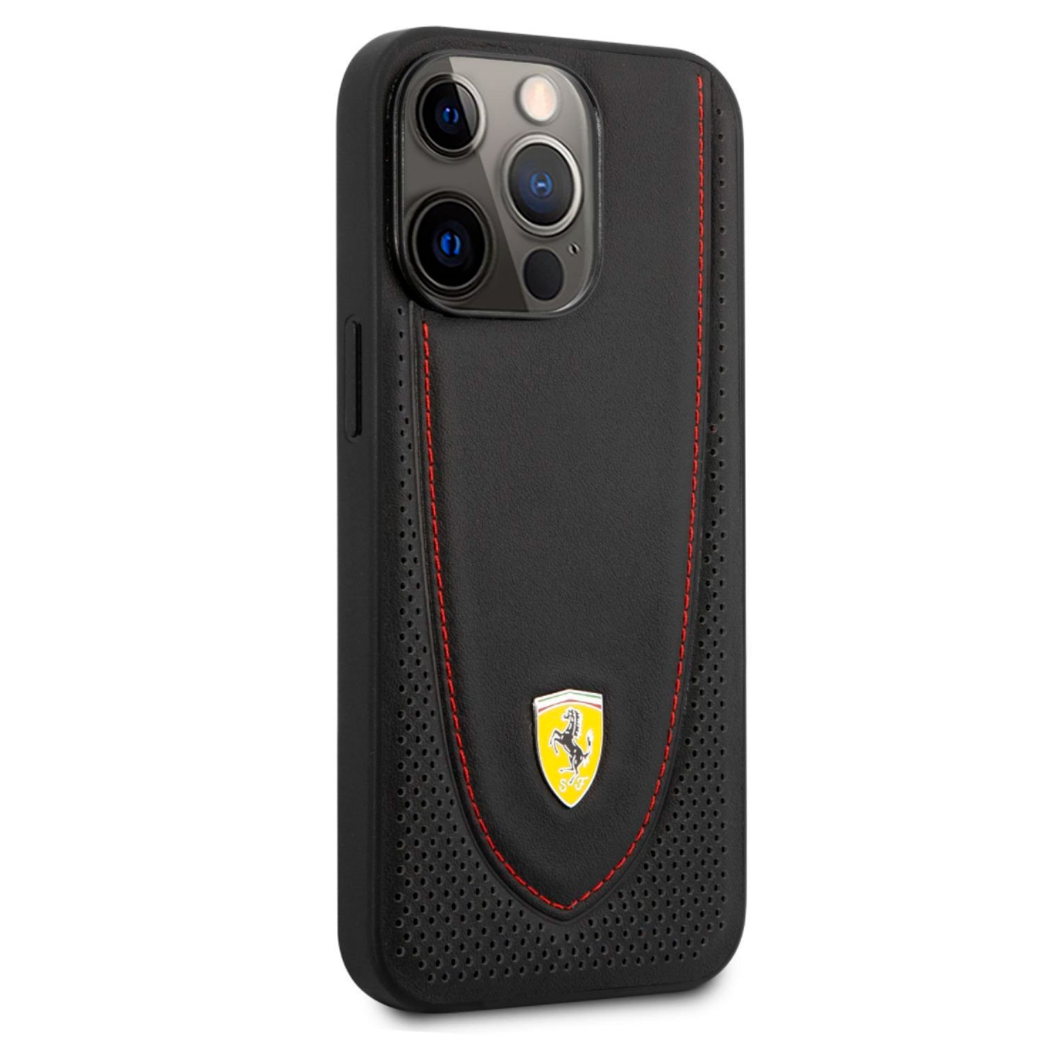 Case/Funda Ferrari de Piel con Costura Roja iPhone 13 Pro Max