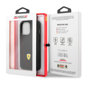 Case/Funda Ferrari de Piel con Costura Roja iPhone 13