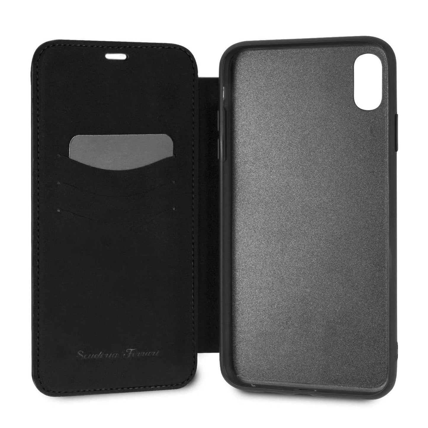 Funda Case Ferrari libro piel acolchado Negro iPhone XS Max