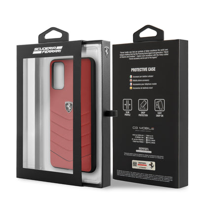 Funda Case Ferrari Heritage piel acolchado rojo  Samsung Galaxy s20 Lite