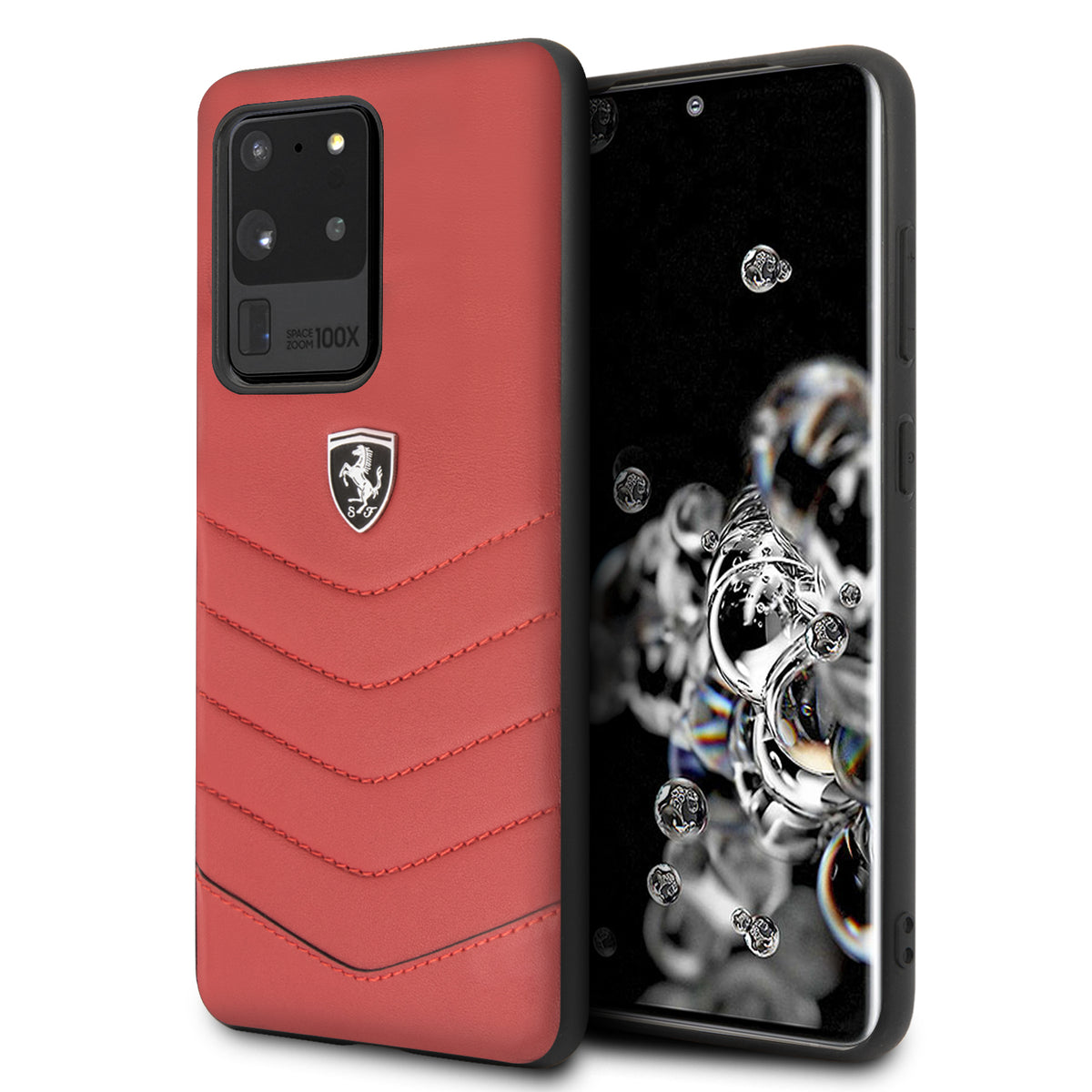 Funda Ferrari Heritage Piel acolchado rojo Samsung Galaxy S20 Ultra