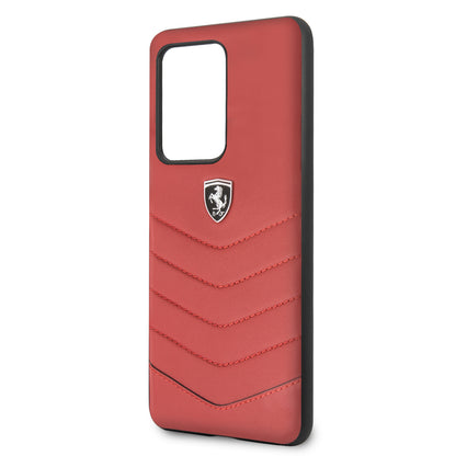 Funda Ferrari Heritage Piel acolchado rojo Samsung Galaxy S20 Ultra