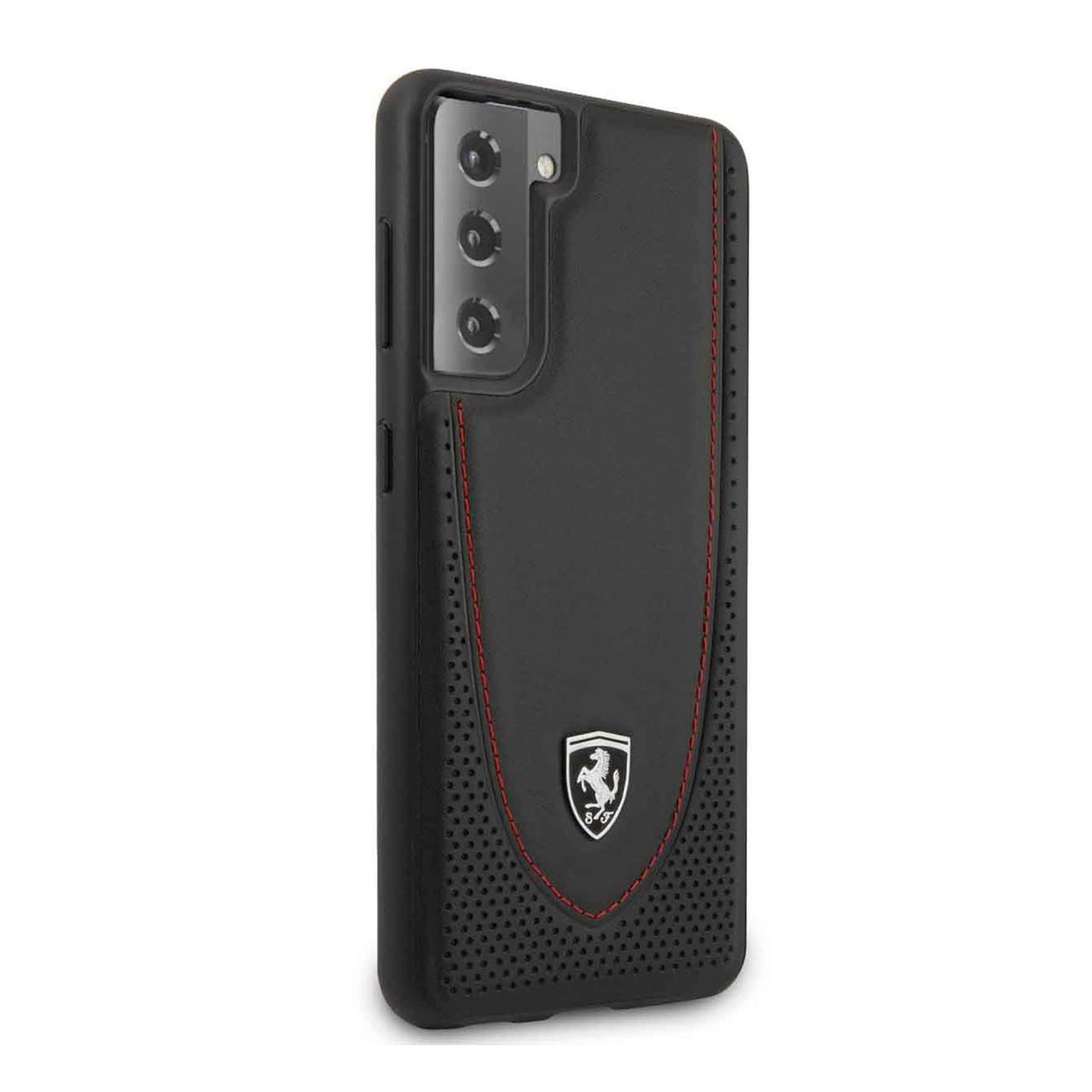 Case Funda Ferrari Piel Negra Grabado Victory Samsung Galaxy S21