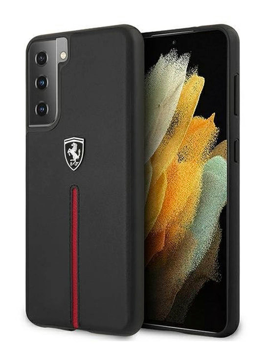 Funda Case  Negra Franja Roja Ferrari Samsung S21