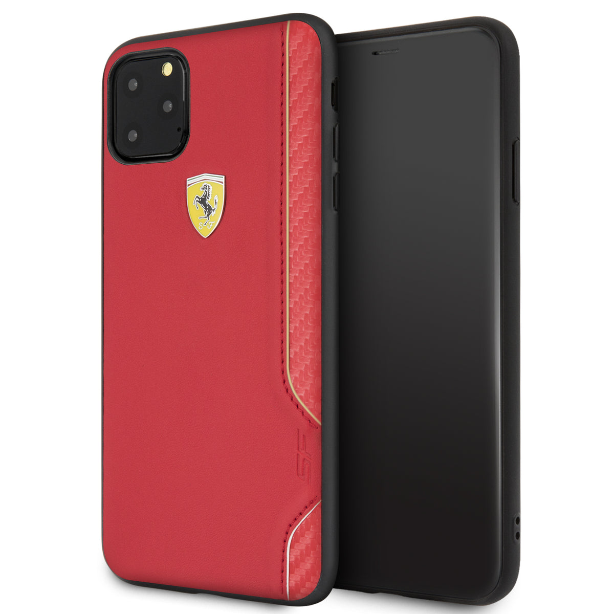 Case/Funda Ferrari Rígida con Fibra de Carbono Color Rojo iPhone 11 Pro Max