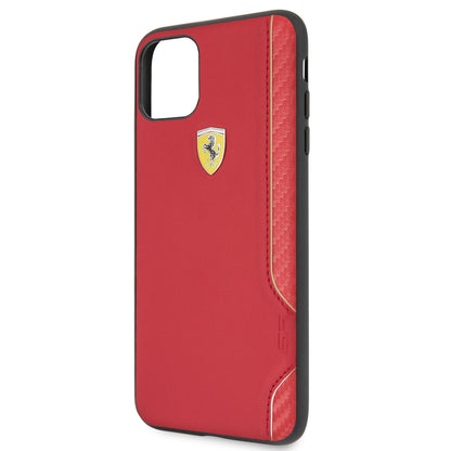 Case/Funda Ferrari Rígida con Fibra de Carbono Color Rojo iPhone 11 Pro Max