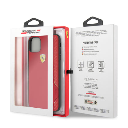 Case/Funda Ferrari Rígida con Fibra de Carbono Color Rojo iPhone 11 Pro Max