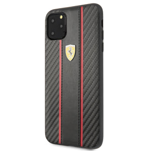 Case/Funda Ferrari Tipo Piel y Carbono iPhone 11 Pro Max Negro