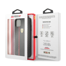 Cargar imagen en el visor de la galería, Case/Funda Ferrari Tipo Piel y Carbono iPhone 11 Pro Max Negro