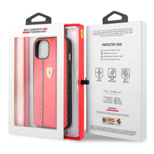 Cargar imagen en el visor de la galería, Case/Funda Ferrari Pista Roja de Piel con Fibra Carbón iPhone 13 Pro Max