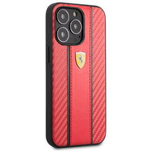Cargar imagen en el visor de la galería, Case/Funda Ferrari Pista Roja de Piel con Fibra Carbón iPhone 13 Pro Max