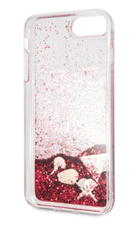 Case/Funda Guess con Brillantina Corazones Color Rojo iPhone 6+/ 7+/ 8+