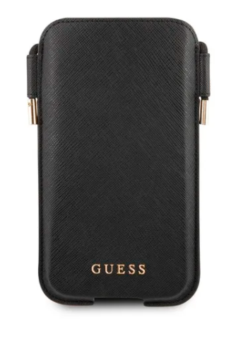 Case/Funda Guess Saffiano con Cordón Color Negro iPhone 12 Pro Max
